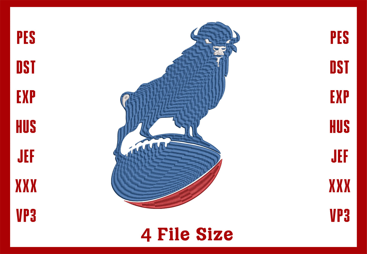Buffalu bills football embroidery, Machine Embroidery Design, 4 File s ...