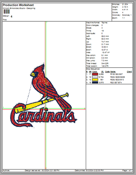 &nbsp;St. Louis Cardinals Logo Mlb Embroidery, Machine Embroidery, Baseball Embroidery, Machine Embroidery Design, 4 File sizes- Instant Download