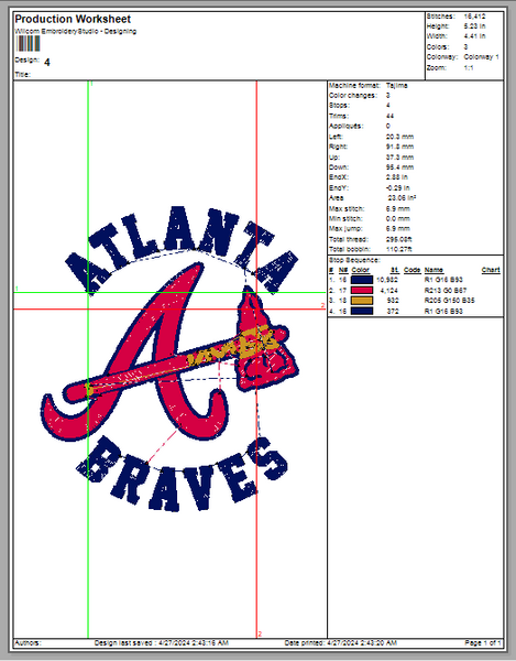 Atlanta Braves Embroidery MLB machine embroidery design