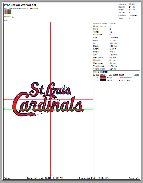 &nbsp;St. Louis Cardinals Logo Mlb Embroidery, Machine Embroidery, Baseball Embroidery, Machine Embroidery Design, 4 File sizes- Instant Download