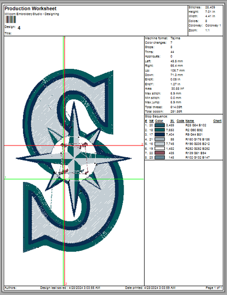 Seattle Mariners Embroidery Mlb Embroidery &nbsp;Basebal Embroidery, Machine Embroidery Design, 4 File sizes- Instant Download &amp; PDF File