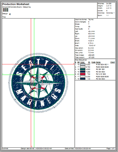 Mariner Star Nautical Embroidery Seattle Mariners Embroidery Mlb Embroidery &nbsp;Basebal Embroidery, Machine Embroidery Design, 4 File sizes- Instant Download &amp; PDF File