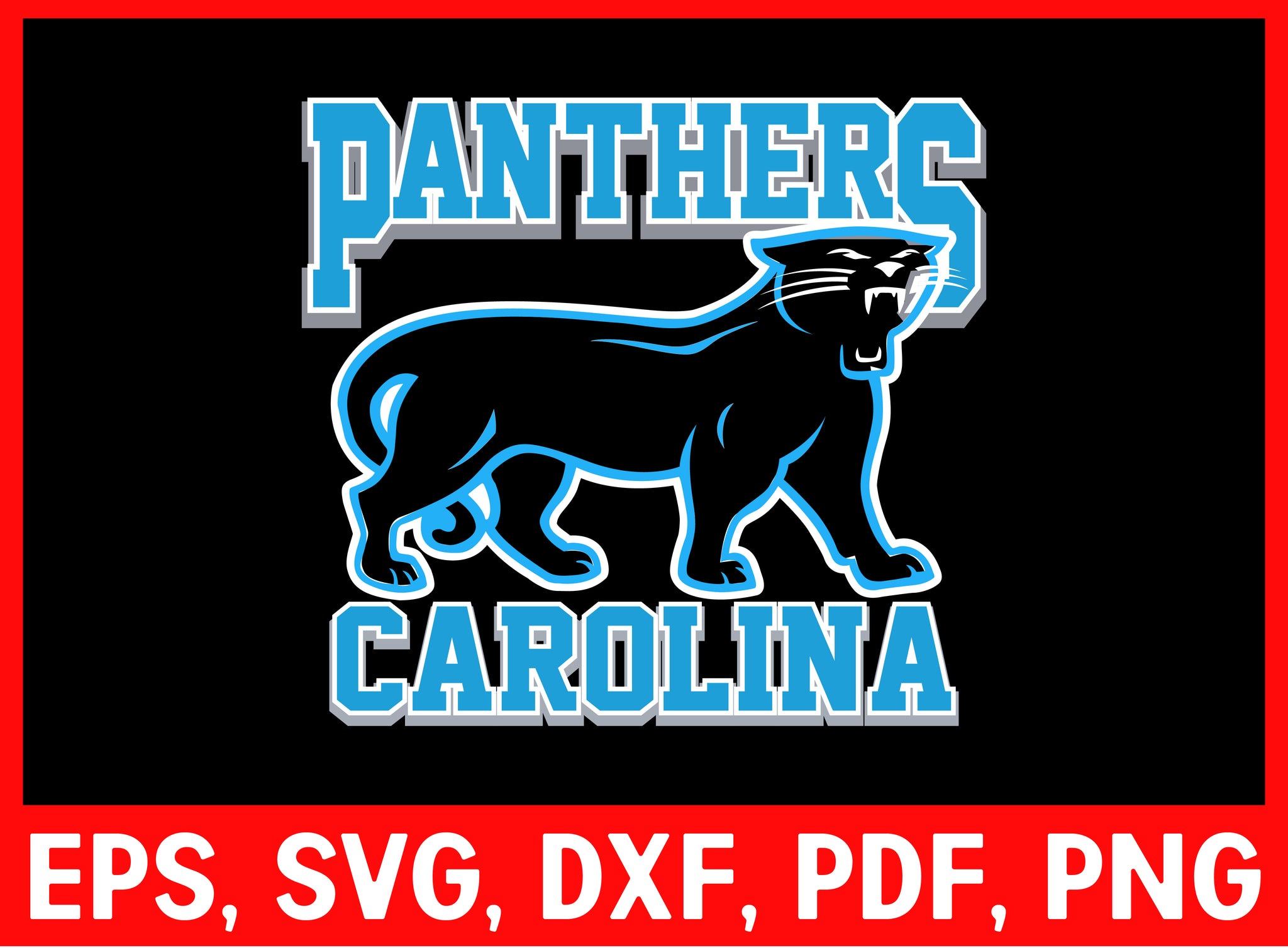 Carolina Panthers Logo NFL Sports SVG Cut File for Cricut Silhouette Digital Download