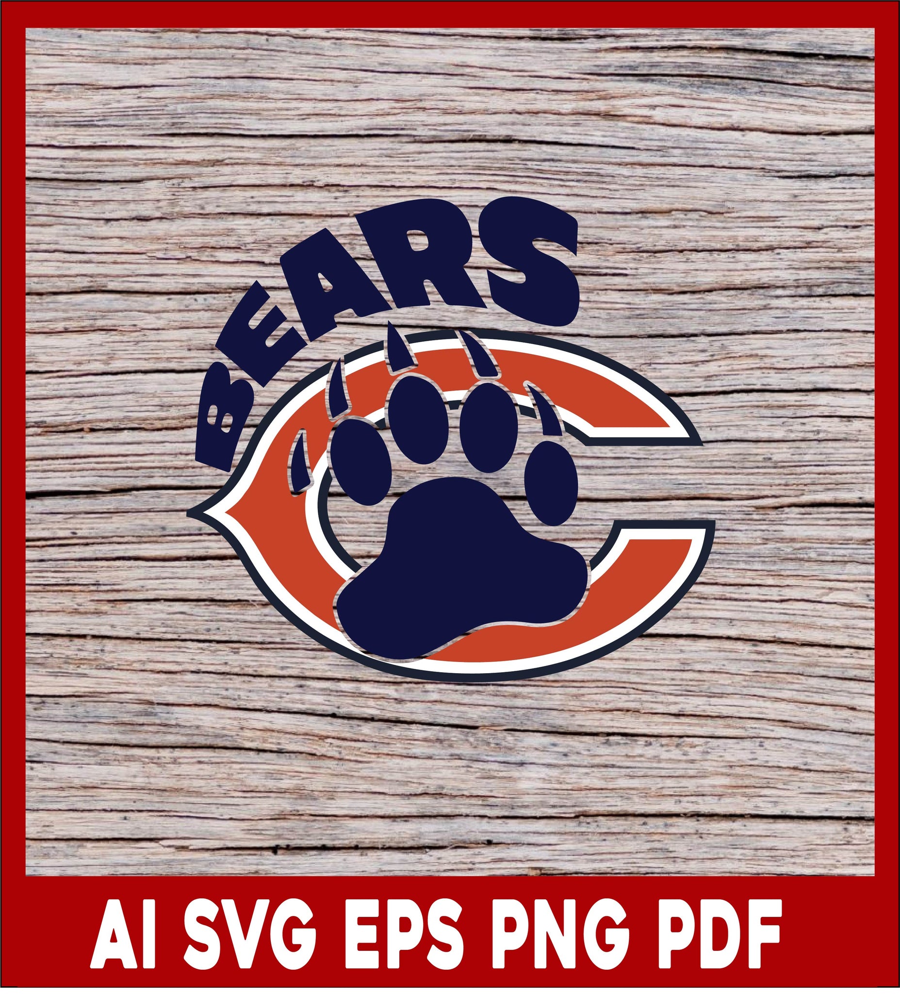 Chicago Bears Football T shirt, Bears svg, Bears Clipart, Svg File for cricut, Nfl Svg and Pdf Printable Files