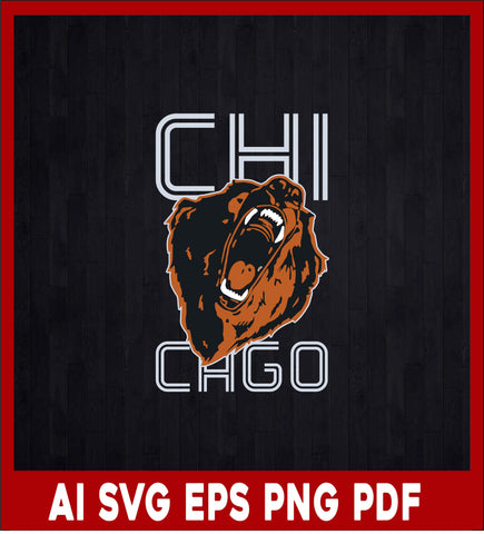 Chicago Bears Super Bowl Football Team T shirt, Bears Clipart, Svg File for cricut, Nfl Svg and Pdf Printable Files