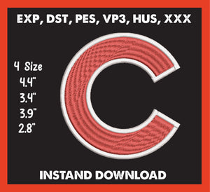 Chicago Cubs Embroidery, Mlb Embroidery, Machine Embroidery, 4 File sizes- Instant Download