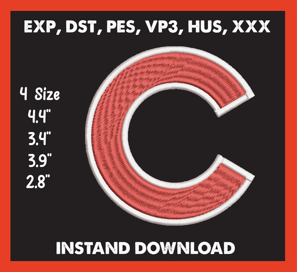 Chicago Cubs Embroidery, Mlb Embroidery, Machine Embroidery, 4 File sizes- Instant Download