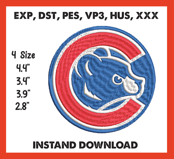 Chicago Cubs Embroidery, Mlb Embroidery, Machine Embroidery, 4 File sizes- Instant Download