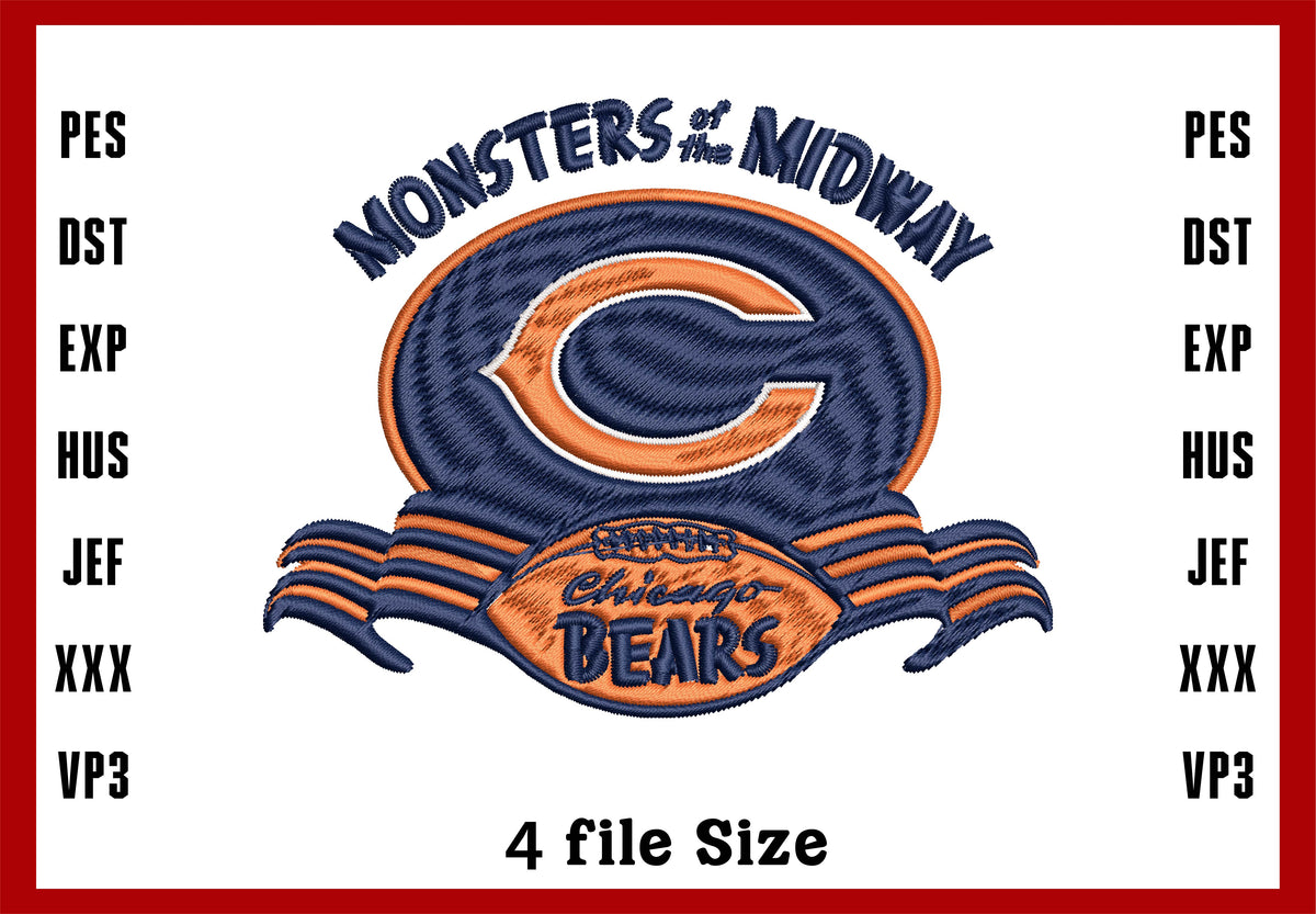 Chicago Bears Logo Embroidery Design, Chicago Bears NFL football embro ...