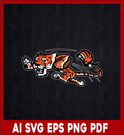 Cincinnati Bengals Logo Sticker, Svg File for cricut, Nfl Svg, Sport Lover T-Shirt Design Eps, Ai, Png, Svg and Pdf Printable Files