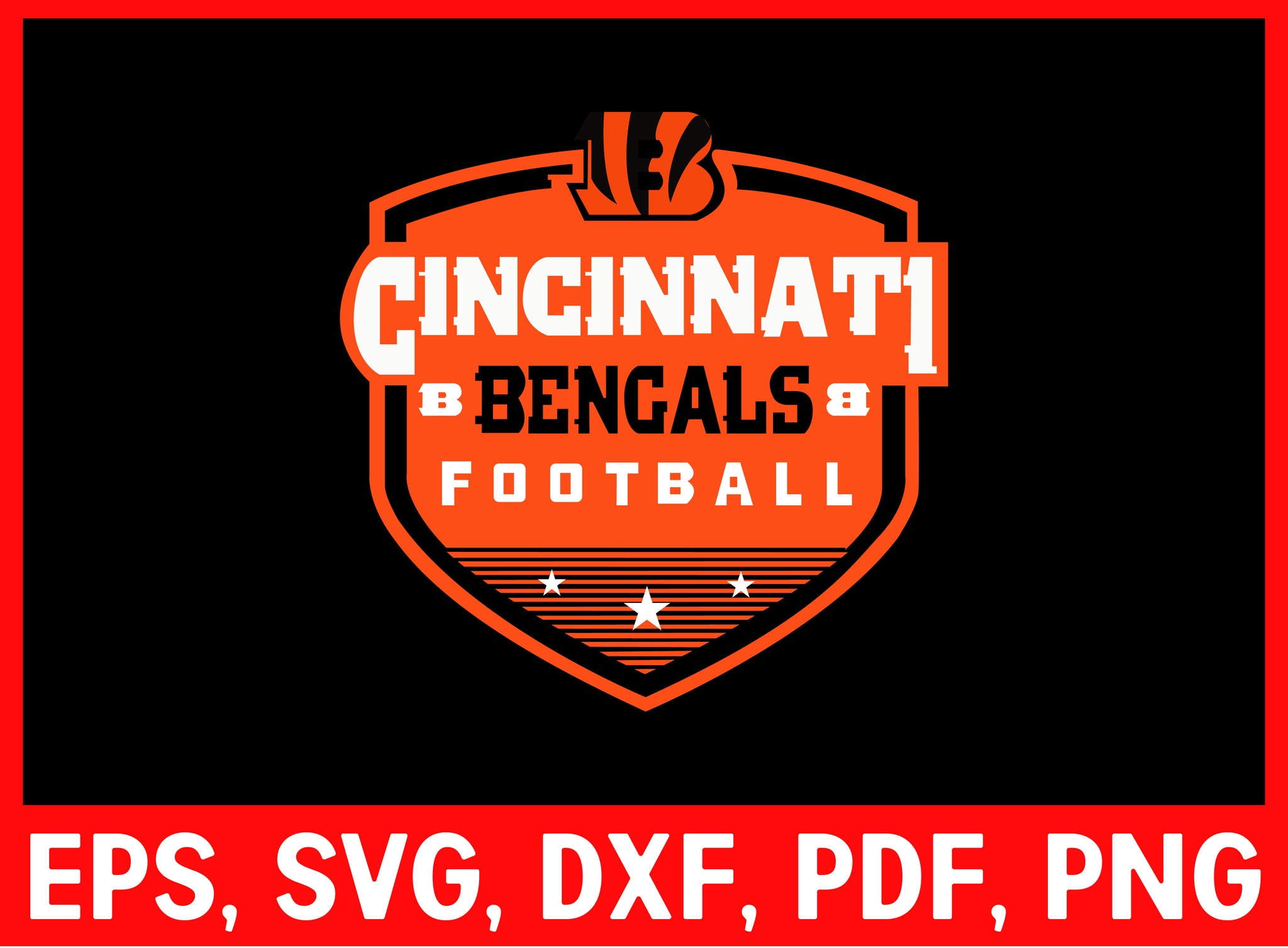 Cincinnati Bengals Logo Outline SVG Cut File for T-shirt Cricut Digital Download