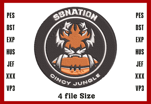Cincinnati Bengals logo embroidery design, Machine Embroidery Design, 4 File sizes- Instant Download & PDF File