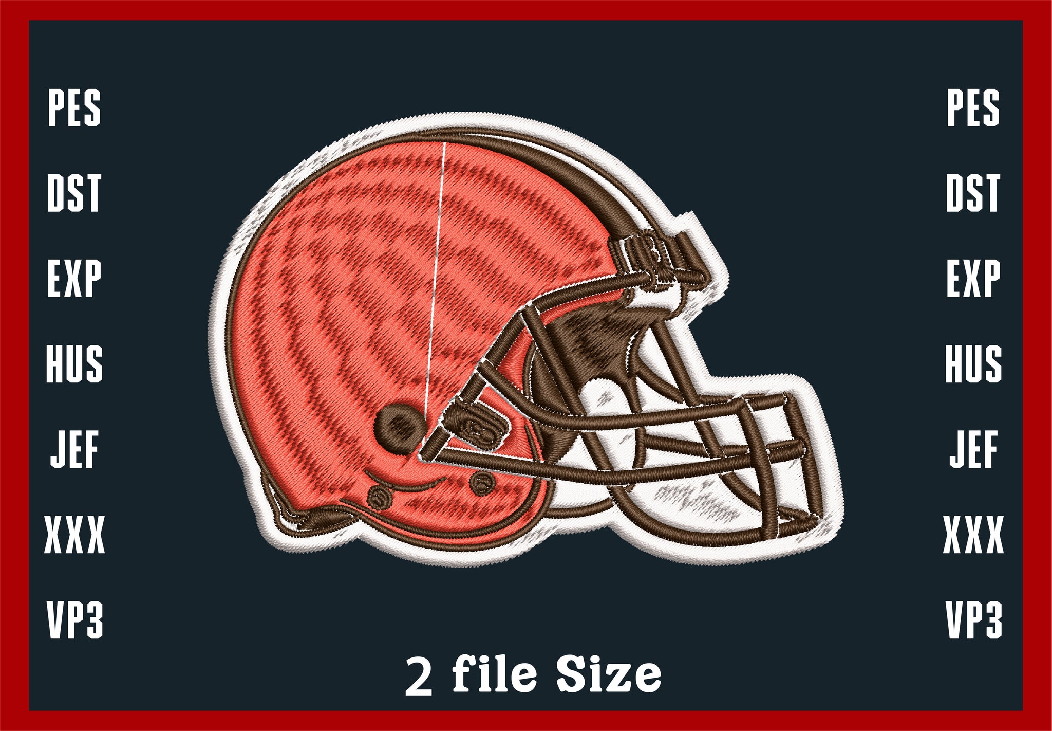 Cleveland Football Helmet- Embroidery Machine Design- Fill Stitch Emblem- 2 sizes- Instant Download File & PDF File