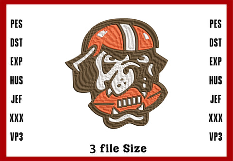 Cleveland Browns Football, Machine Embroidery Design, 3 File sizes- Instant Download & PDF File