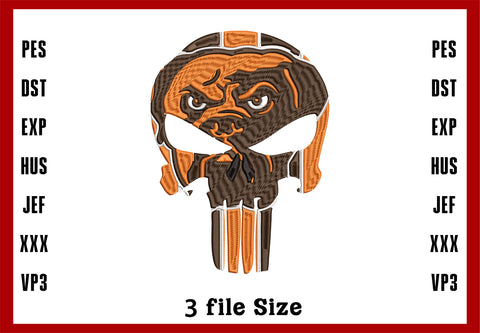 Cleveland Browns Football, Machine Embroidery Design, 3 File sizes- Instant Download & PDF File