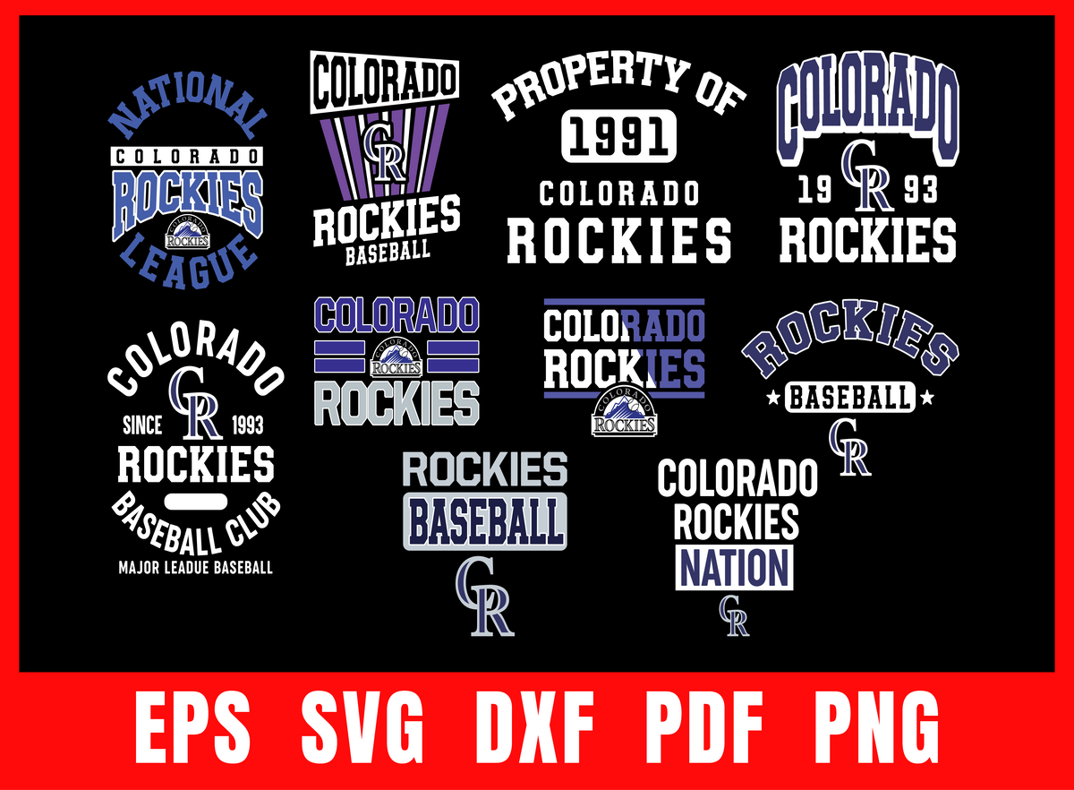 Bundle 2 - Colorado Rockies Baseball team Sport Lover T-Shirt Design E ...