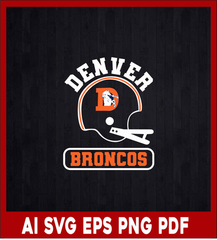 Denver Broncos Throwback Helmet, Denver Broncos Clipart, Football SVG bundle, Svg File for cricut, Nfl Svg, Sport Lover T-Shirt Design Eps, Ai, Png, Svg and Pdf Printable Files