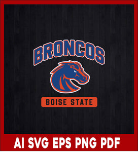 Denver Broncos Boise State, Broncos Svg, Denver Broncos Logo, Denver Broncos Clipart, Sport Lover T-Shirt Design Eps, Ai, Png, Svg and Pdf Printable Files