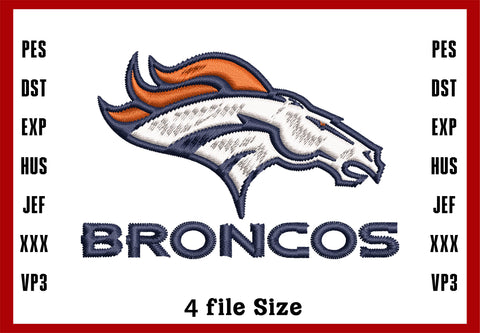 Denver Bronce Horse Logo Embroidery, Denver Broncos NFL football embroidery, Machine Embroidery Design, 4 File sizes- Instant Download & PDF File