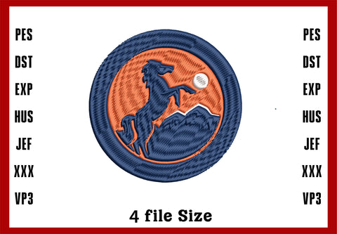 Denver Bronce Logo Embroidery, Denver Broncos NFL football embroidery, Machine Embroidery Design, 4 File sizes- Instant Download & PDF File