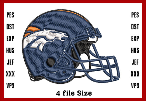 Denver Bronce Helmate Logo Embroidery, Denver Broncos NFL football embroidery, Machine Embroidery Design, 4 File sizes- Instant Download & PDF File