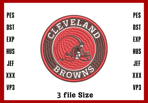 Cleveland Browns Football, Machine Embroidery Design, 3 File sizes- Instant Download & PDF File