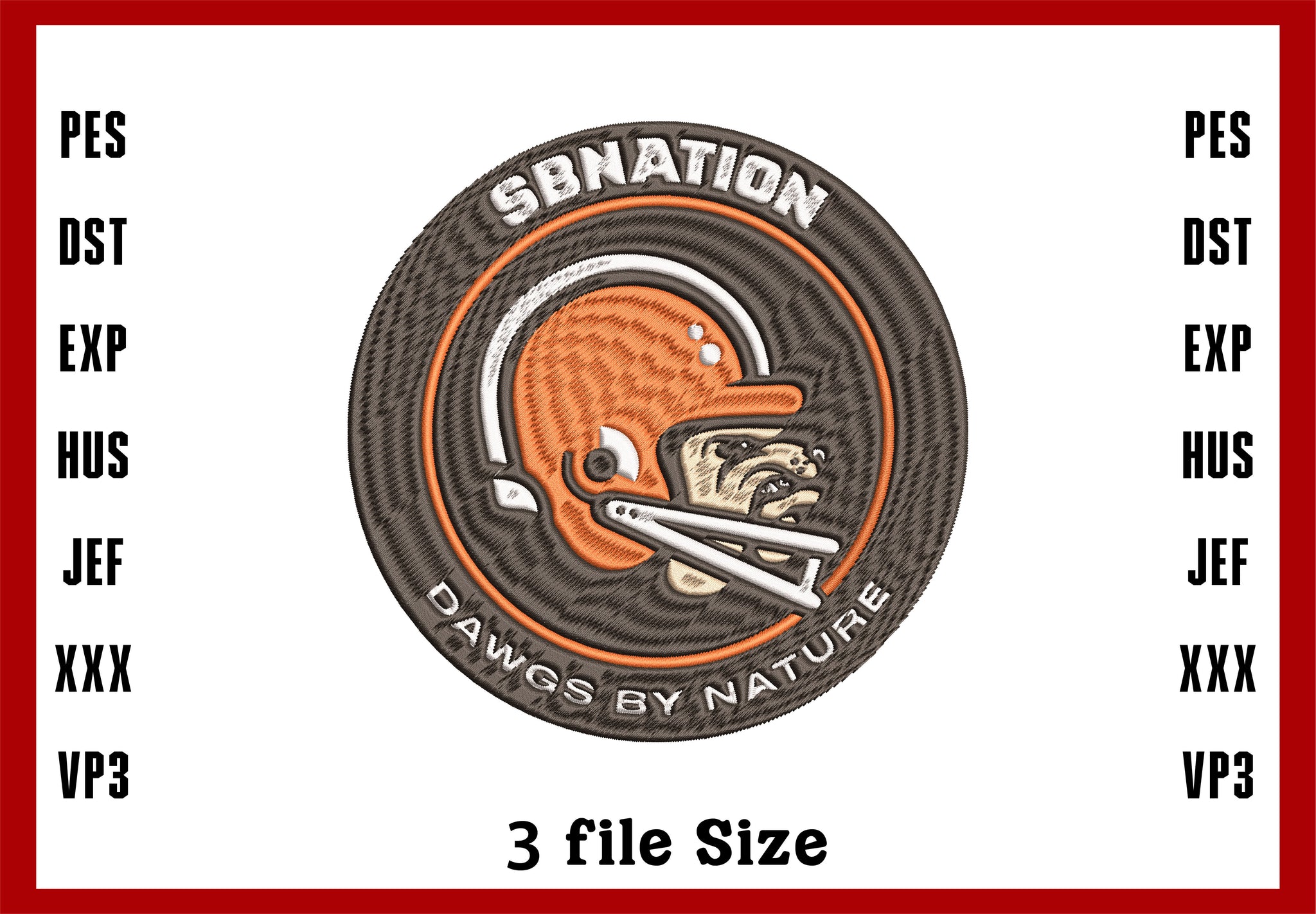 Cleveland Browns Football Helmet, Machine Embroidery Design, 3 File sizes- Instant Download & PDF File
