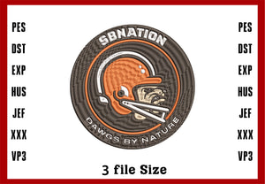 Cleveland Browns Football Helmet, Machine Embroidery Design, 3 File sizes- Instant Download & PDF File