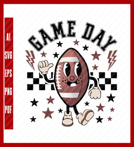Game Day Svg, Football Game Day Svg, Football Vibes svg, Football Season svg, American Football, Game Day Png, Football Svg, Game Day Shirt, Sport Lover T-Shirt Design Eps, Ai, Png, Svg and Pdf Printable Files