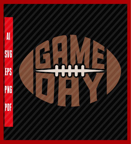 Game Day Shirts Women Football Shirt Vintage Gameday Football Graphic Tee Letter Print Short, Sport Lover T-Shirt Design Eps, Ai, Png, Svg and Pdf Printable Files