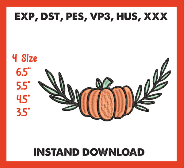 Halloween Pumpkin &nbsp;Machine Embroidery Digiting Design, 4 File sizes- Instant Download