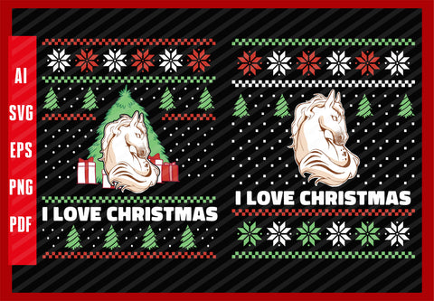 Harness Your Dreams Funny Horse racing Lover Design, I Love Christmas T-Shirt Design Eps, Ai, Png, Svg and Pdf Printable Files