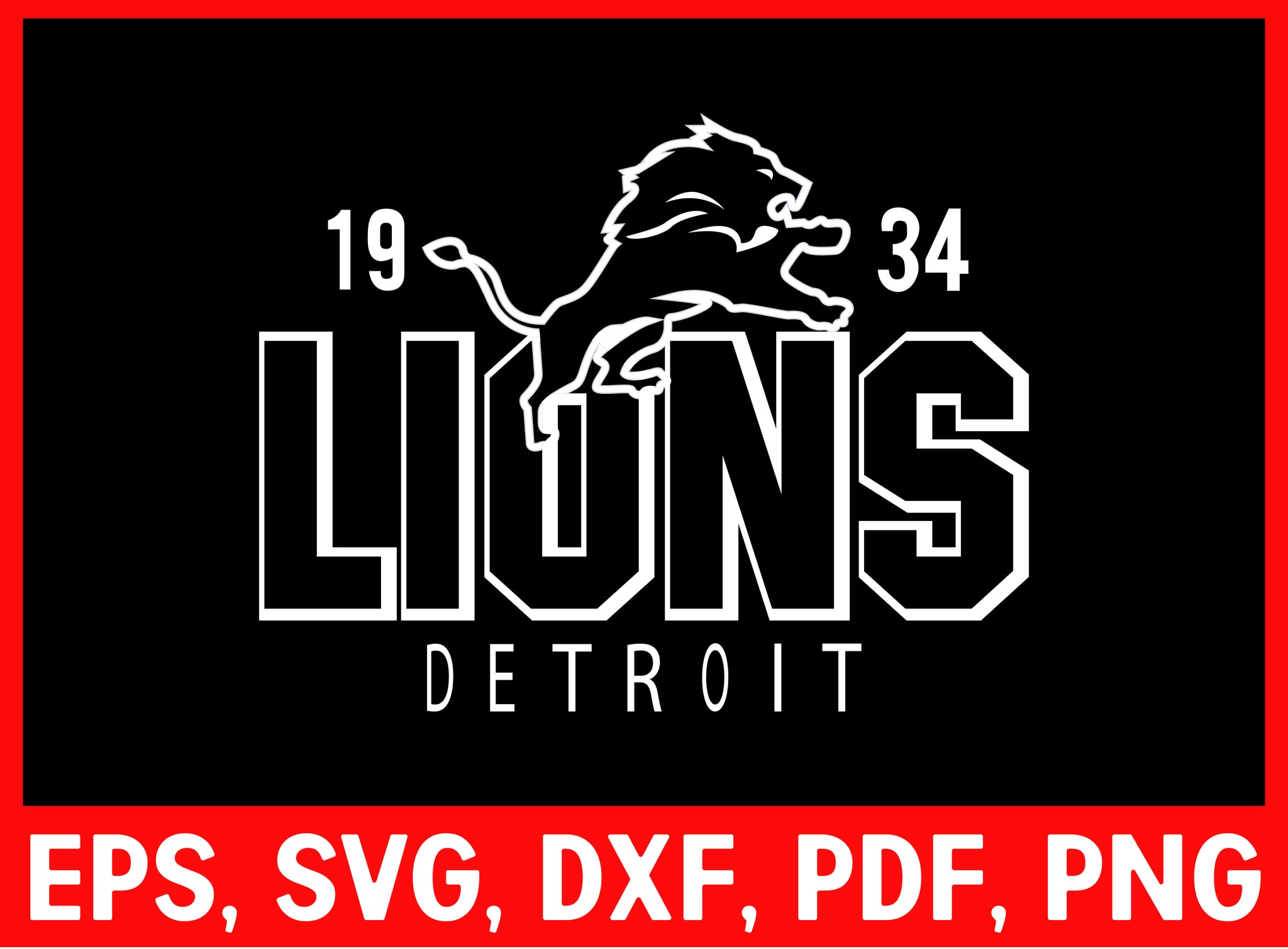 Lions Football Clipart SVG File for Cricut Maker and Silhouette Cameo Digital Download