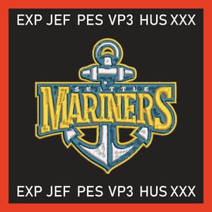 Mariner Star Nautical Embroidery Seattle Mariners Embroidery Mlb Embroidery &nbsp;Basebal Embroidery, 4 File sizes- Instant Download &amp; PDF File