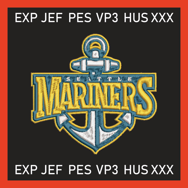 Mariner Star Nautical Embroidery Seattle Mariners Embroidery Mlb Embroidery &nbsp;Basebal Embroidery, 4 File sizes- Instant Download &amp; PDF File