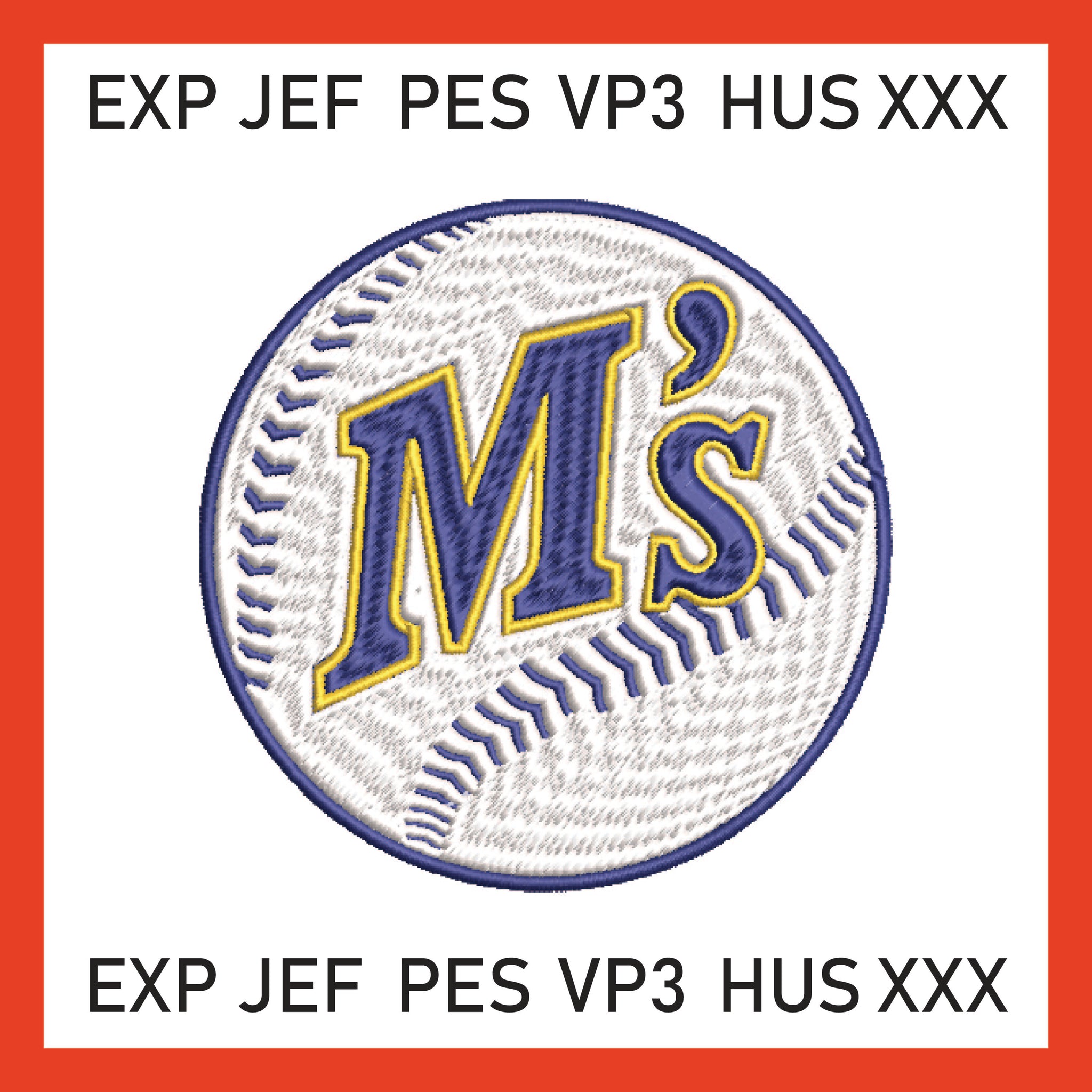 Mariner Star Nautical Embroidery Seattle Mariners Embroidery Mlb Embroidery &nbsp;Basebal Embroidery, 4 File sizes- Instant Download &amp; PDF File