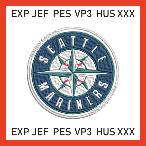Mariner Star Nautical Embroidery Seattle Mariners Embroidery Mlb Embroidery &nbsp;Basebal Embroidery, Machine Embroidery Design, 4 File sizes- Instant Download &amp; PDF File