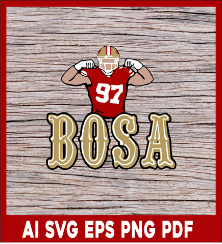 Nick Bosa Flexing Beast San Francisco Football T Shirt Svg File for cricut, Nfl Svg
