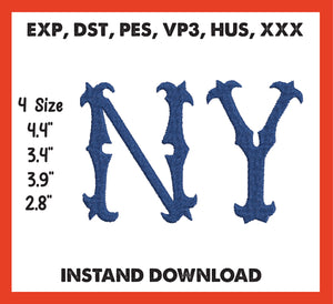 New York Yankees Embroidery, Mlb Embroidery, Machine Embroidery, Baseball Embroidery, 4 File sizes- Instant Download