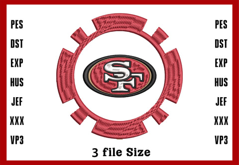 San Francisco 49ers embroidery design, Machine Embroidery Design, 4 File sizes- Instant Download & PDF File