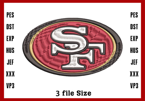 San Francisco 49ers embroidery design, Machine Embroidery Design, 4 File sizes- Instant Download & PDF File