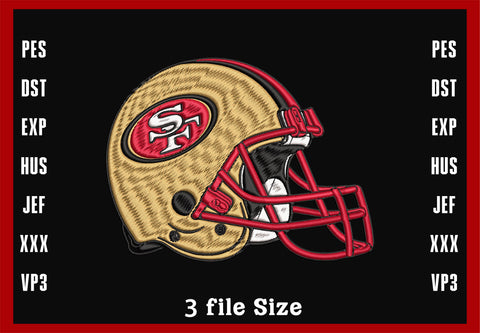 San Francisco 49ers helmet embroidery design, Machine Embroidery Design, 4 File sizes- Instant Download & PDF File