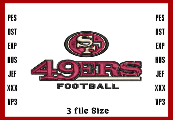 San Francisco 49ers logo embroidery design, Machine Embroidery Design, 4 File sizes- Instant Download & PDF File