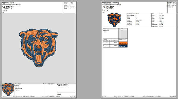 Chicago Bears Face Embroidery Design, Chicago Bears NFL football embroidery, Machine Embroidery Design, 4 File sizes- Instant Download & PDF File