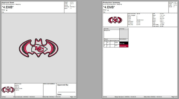 Bat Kansas City Chiefs Logo Embroidery, Kansas City Chiefs Embroidery, NFL football embroidery, Machine Embroidery Design, 4 File sizes- Instant Download & PDF File