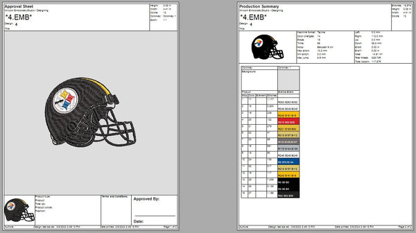 Pittsburgh Steelers Helmet Embroidery, NFL football embroidery, Machine Embroidery Design, 4 File sizes- Instant Download & PDF File