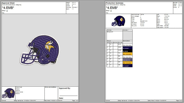 Minnesota Vikings Helmet Embroidery, NFL football embroidery, Machine Embroidery Design, 4 File sizes- Instant Download & PDF File
