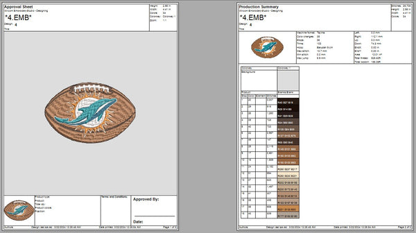 Miami Dolphins Logo Embroidery, NFL football embroidery, Machine Embroidery Design, 4 File sizes- Instant Download & PDF File