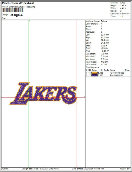 Los Angeles Lakers Logo Embroidery, NBA Basketball embroidery, Machine Embroidery Design, 4 File sizes- Instant Download & PDF File