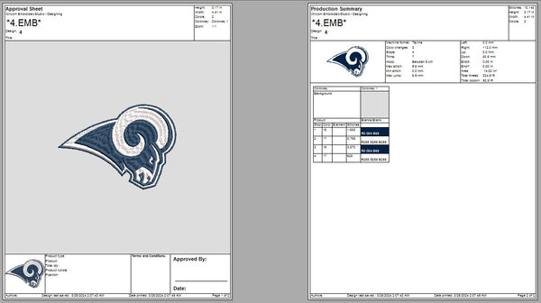 Los Angeles Rams Logo Embroidery, NFL football embroidery, Machine Embroidery Design, 4 File sizes- Instant Download & PDF File